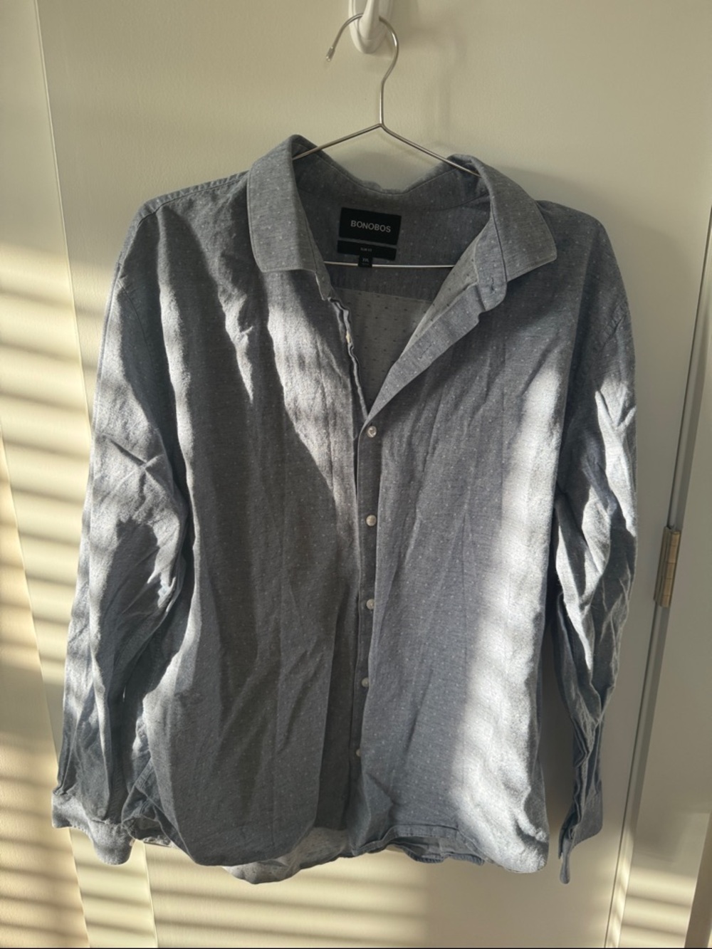 Bonobos Men's Light Gray/Blue Chambray Shirt Jacket